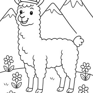 kolorowanka lama łatwa