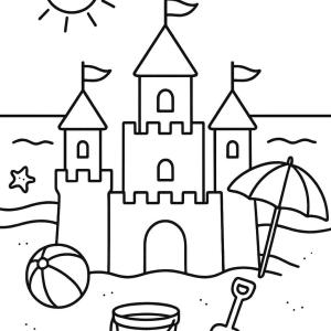kolorowanka plaża dzieci
