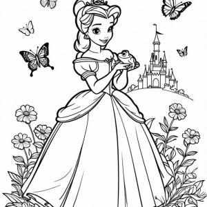 Ausmalbild Prinzessin und der Frosch Disney