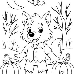 kolorowanka wilkołak halloween