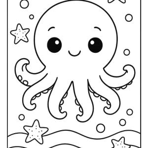 kolorowanka ośmiornica kawaii