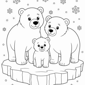 coloriage ours polaire famille