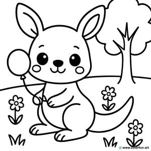 kolorowanka kangur kawaii
