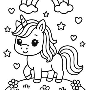 kolorowanka jednorożec kawaii trudna