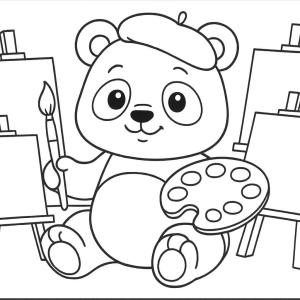 kolorowanka panda artystyczna
