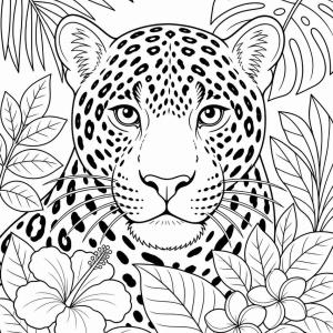 jaguar portrait coloring page