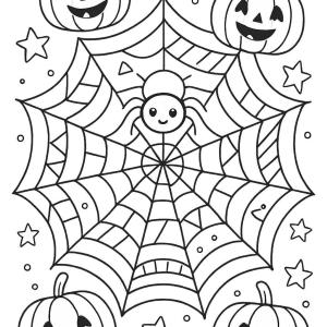 kolorowanka pajęczyna halloween