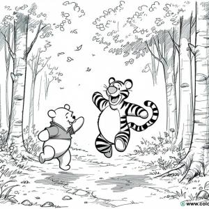 Coloring page Winnie the Pooh and Tigger