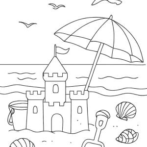 kolorowanka plaża piasek