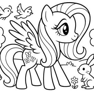 kolorowanka mały kucyk fluttershy