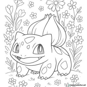 kolorowanka bulbasaur wiosna