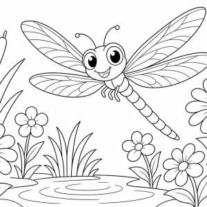 coloriage libellule petite