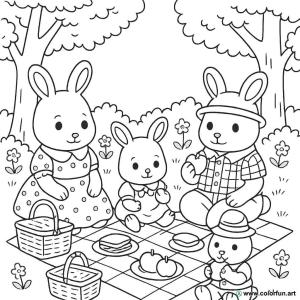 kolorowanka sylvanian rodzina