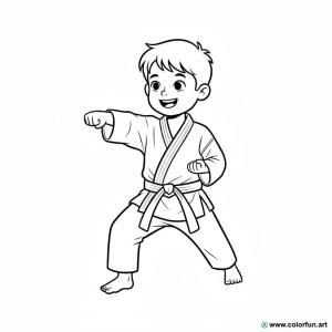kolorowanka karate biały pas