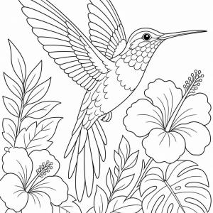 coloriage oiseau exotique colibri