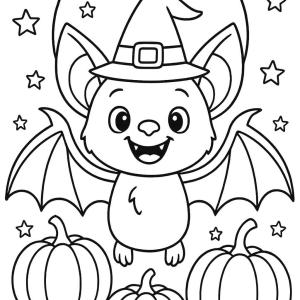 kolorowanka halloween nietoperz kreatywny