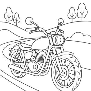 kolorowanka motocykl na drodze