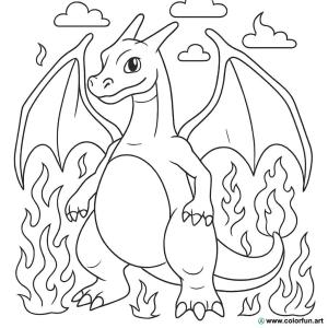 realistyczna kolorowanka dracaufeu