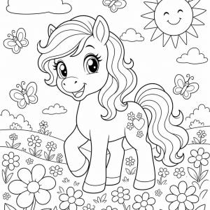 coloriage poney adorable