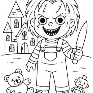 kolorowanka straszny Chucky
