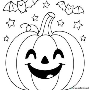 kolorowanka halloween dynia uśmiechnięta