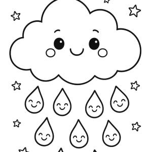 dibujo para colorear nube linda