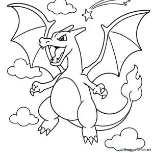 kolorowanka dracaufeu pokemon