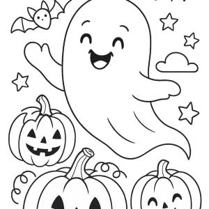 kolorowanka halloween duch uroczy