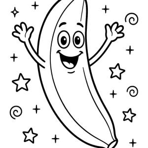 kolorowanka banan cartoon