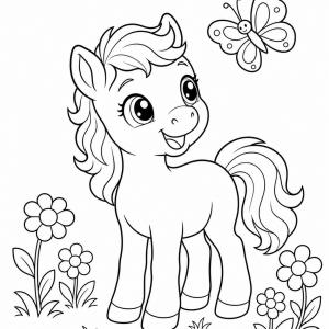 coloriage poney bébé