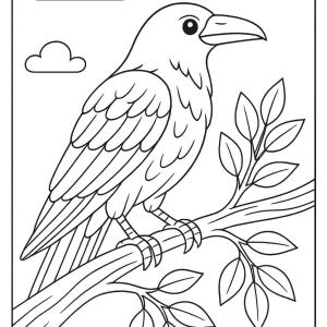 Coloriage du corbeau dans les arbres à Télécharger ou à Imprimer ...
