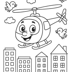kolorowanka helikopter dla małych