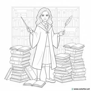 coloriage hermione granger enfant