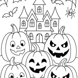 kolorowanka halloween dynia w grupie