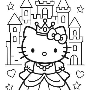 kolorowanka hello kitty księżniczka