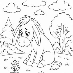 dibujo para colorear winnie de pooh ítgor triste