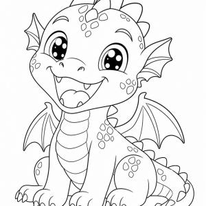 laughing baby dragon coloring page
