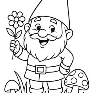disegno da colorare gnomo allegro