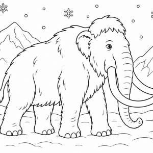 coloriage mammouth neige