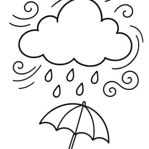 dibujo para colorear nube viento