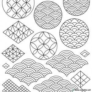 japońskie kolorowanki geometryczne