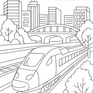 coloring page tgv urban landscape