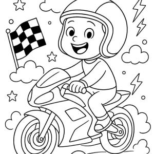 kolorowanka motocyklowa dla chłopca
