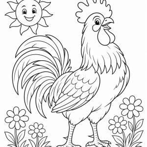 coloriage coq pour maternelle