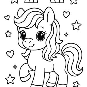kolorowanka poney kawaii