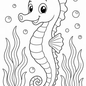coloriage hippocampe pour enfants