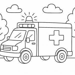 ambulance coloring page