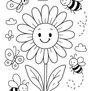 dibujo para colorear margarita alegre