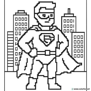 kolorowanka pixel art superbohaterów