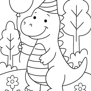 fun dinosaur coloring page